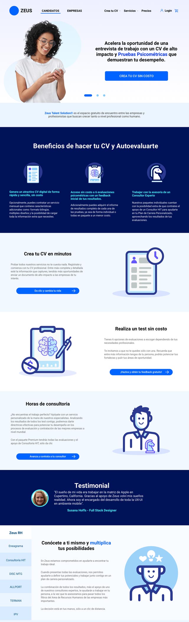 Candidate services catalog